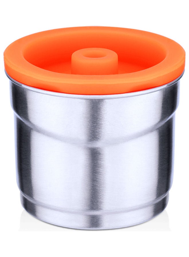 Stainless Steel Refillable Coffee Capsule Espresso with illy Machine Silver/Orange 10 x 5 x 10cm - Image 1