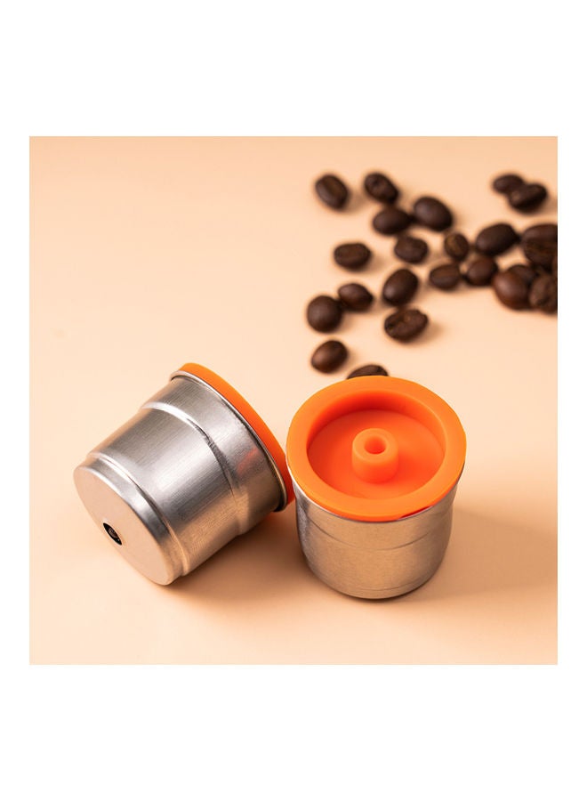 Stainless Steel Refillable Coffee Capsule Espresso with illy Machine Silver/Orange 10 x 5 x 10cm - Image 5