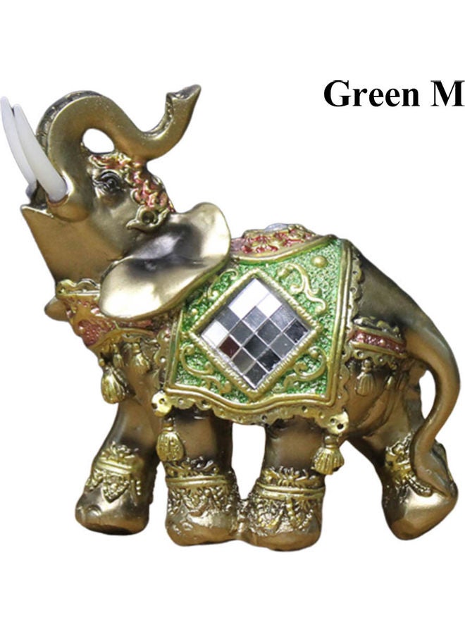 Elephant Figurine Resin Garden Miniature Green
