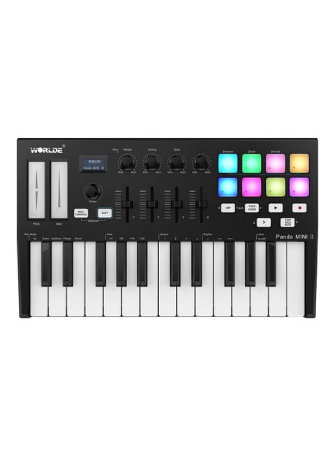 25-Key USB MIDI Keyboard Controller with 8 RGB Backlit Trigger Pads