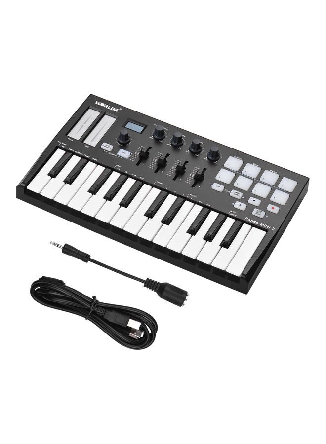 25-Key USB MIDI Keyboard Controller with 8 RGB Backlit Trigger Pads