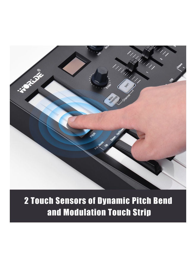 25-Key USB MIDI Keyboard Controller with 8 RGB Backlit Trigger Pads