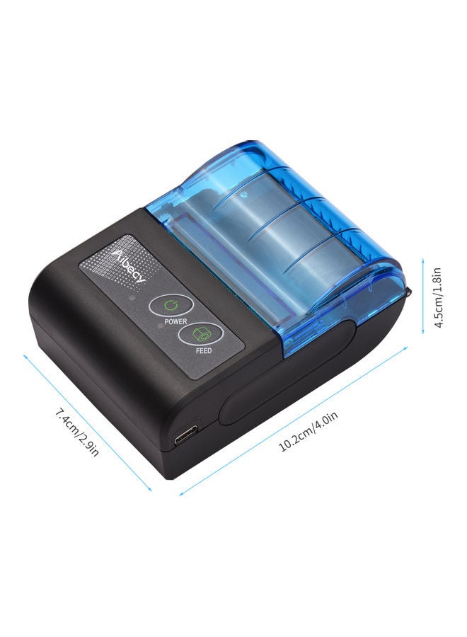 Aibecy - Portable Mini Thermal Wireless USB Receipt Bill Ticket Printer Compatible with iOS Android Windows Black/Blue - Image 1