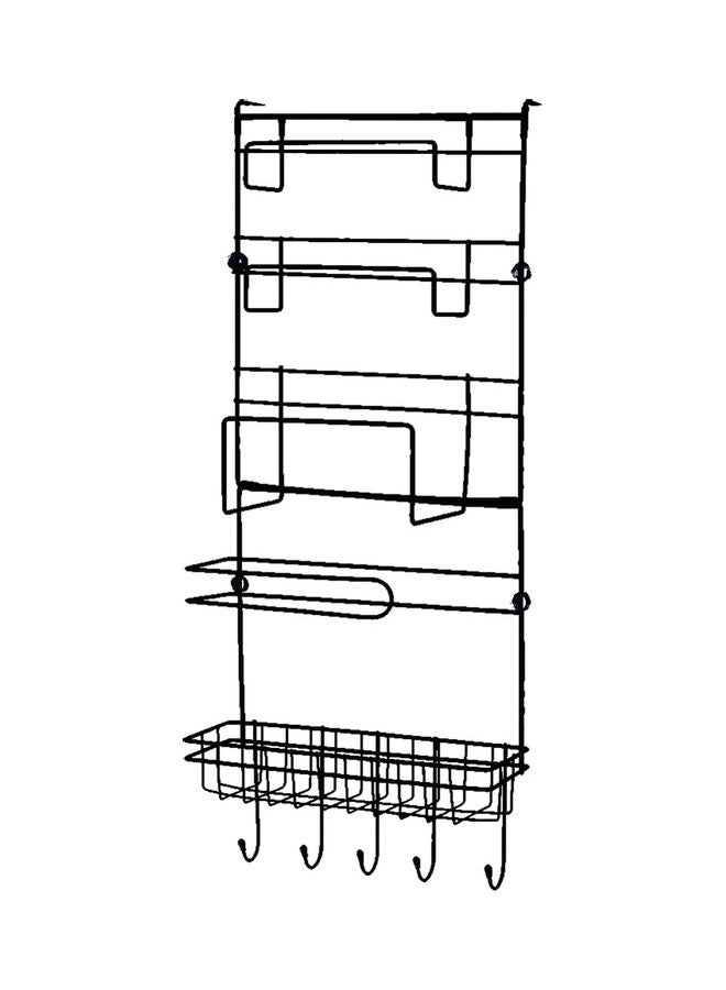 Household Multi-Functional Fridge Sidewall Hanging Storage Rack Black - Image 1