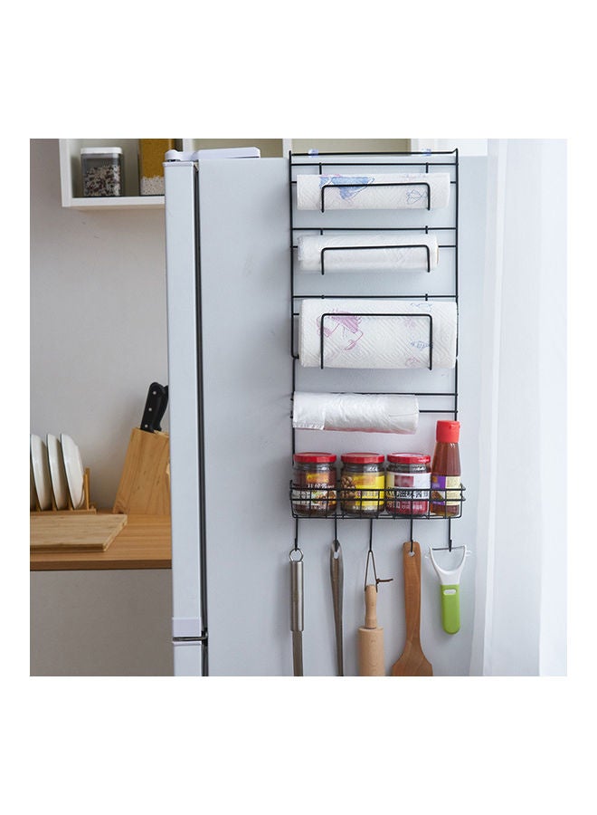 Household Multi-Functional Fridge Sidewall Hanging Storage Rack Black - Image 2