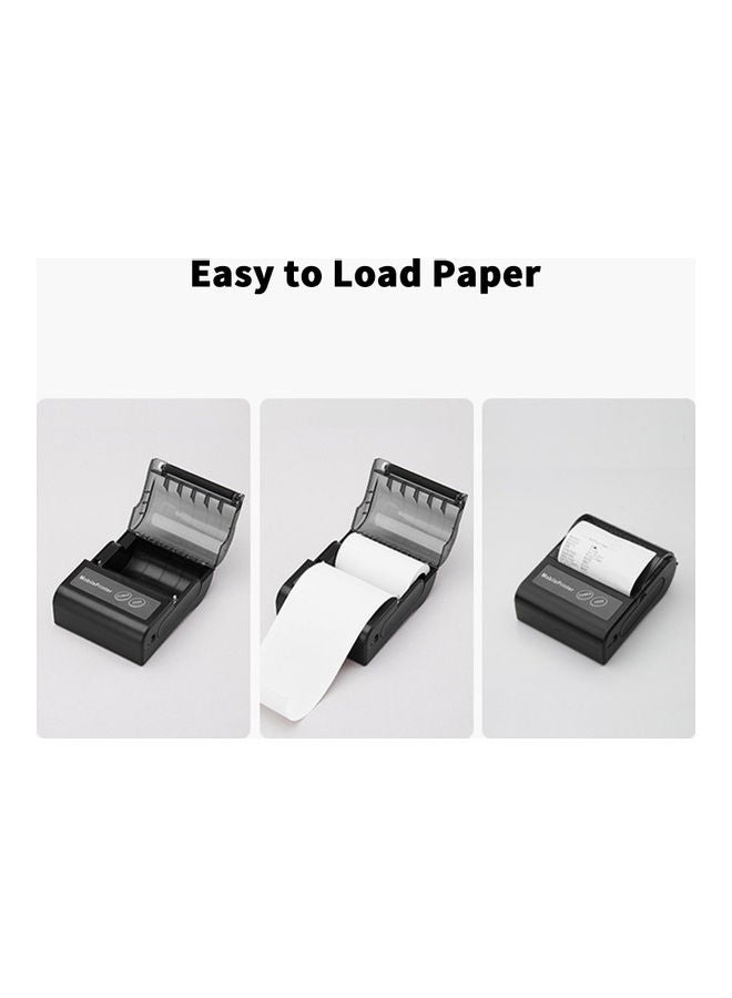 Aibecy Portable BT Thermal Receipt Printer with Rechargeable Battery Support ESC/POS Black  - Image 3