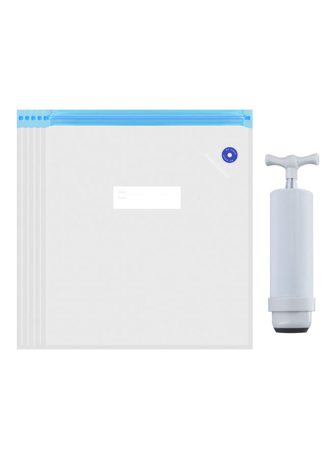 Aibecy 5-Piece 3D Printer Filament Compression Storage Bag with Manual Air Pump and Sealing Clip Transparent/White  - Image 2