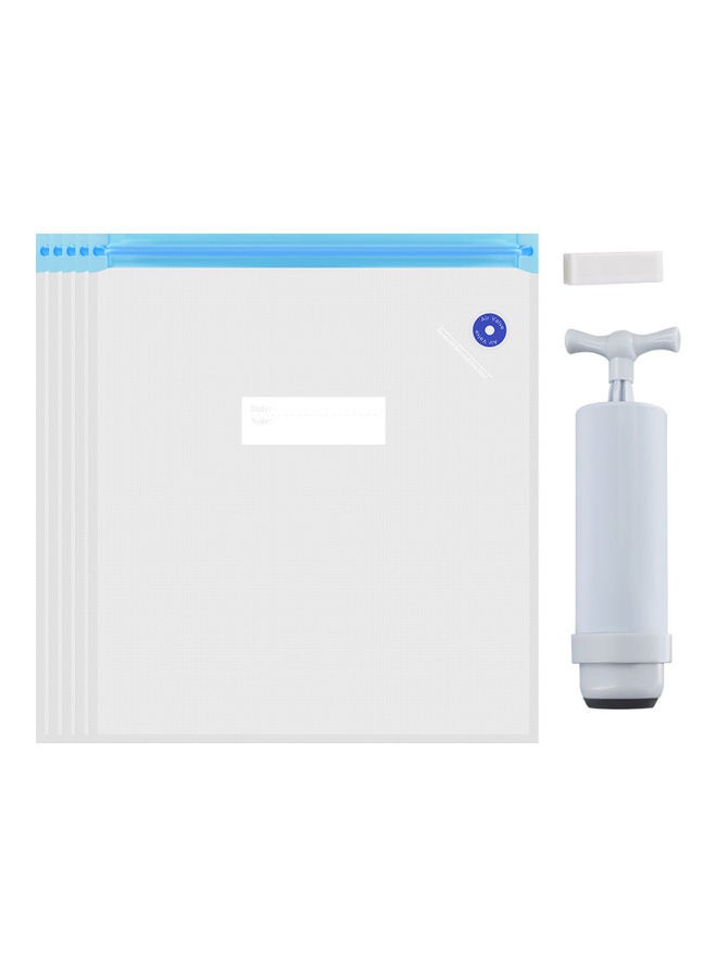 Aibecy 5-Piece 3D Printer Filament Compression Storage Bag with Manual Air Pump and Sealing Clip Transparent/White  - Image 3