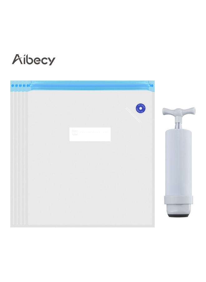 Aibecy 5-Piece 3D Printer Filament Compression Storage Bag with Manual Air Pump and Sealing Clip Transparent/White  - Image 4