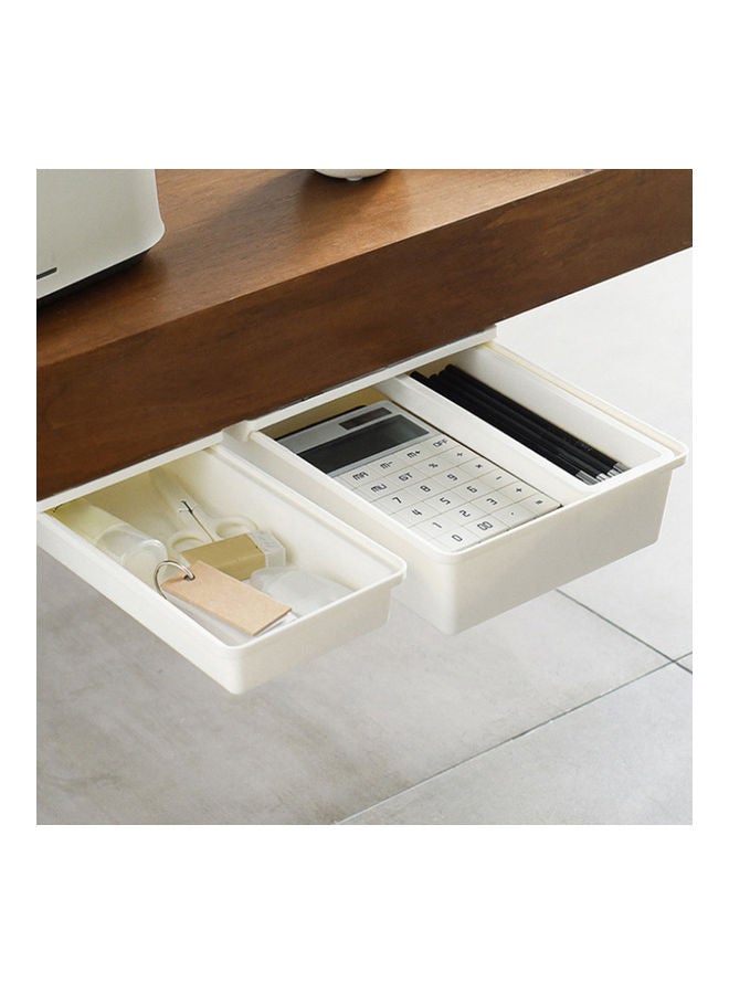 Punch-Free Hidden Under Table Storage Box Drawer White - Image 2