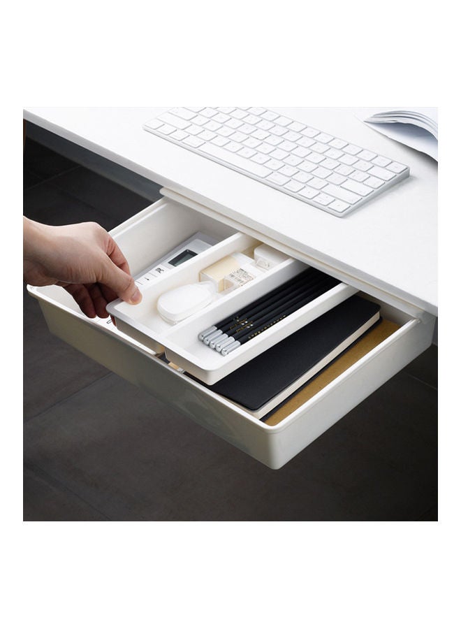 Punch-Free Hidden Under Table Storage Box Drawer White - Image 5