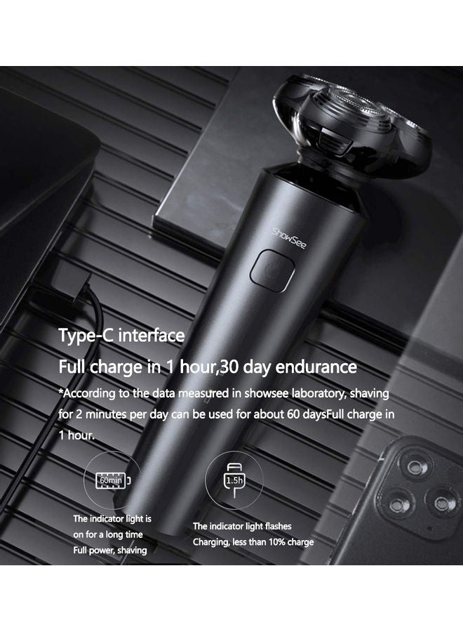 ShowSee Triple Floating Electric Shaver Black - Image 3