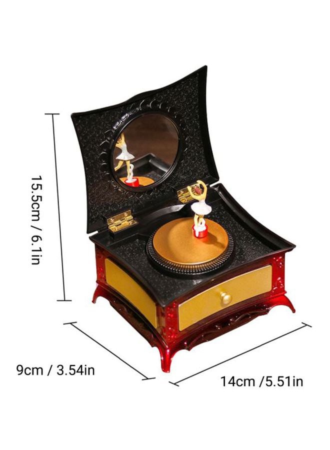 Muslady - Dancing Girl Dressing Table Music Box Black/Gold/Red 18x11x16cm - Image 1