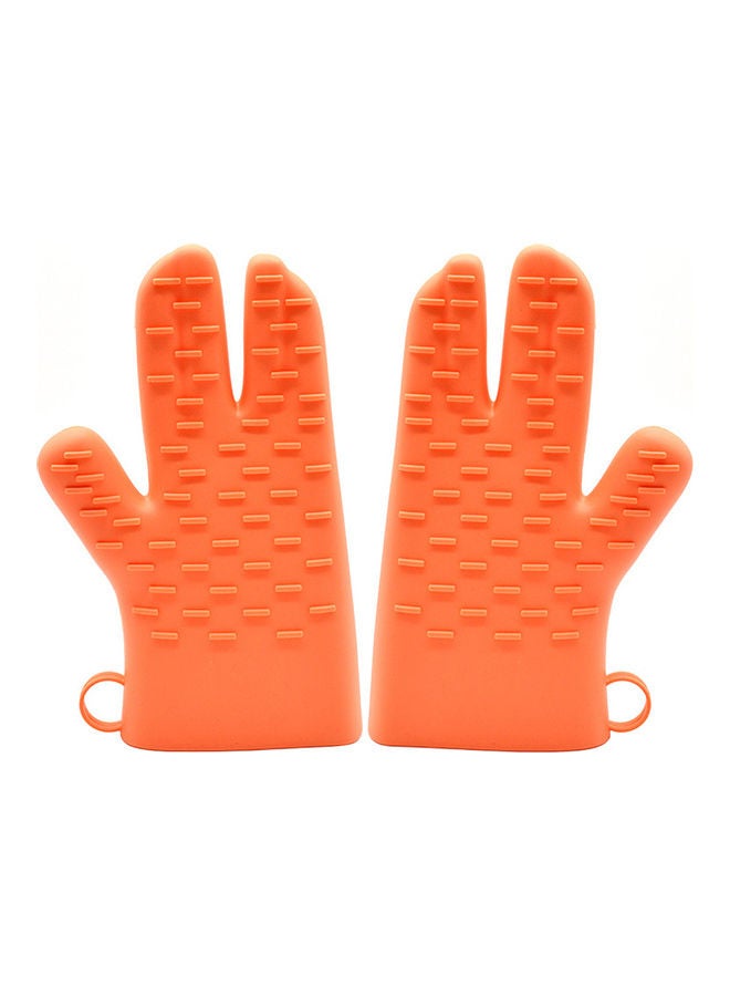 Pair Of Microwave Oven Heat Resistant Gloves Orange - Image 1