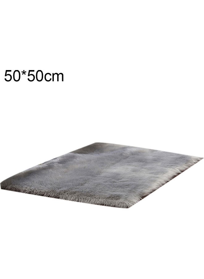 Generic - Square Soft Long Plush Fluffy Carpet Grey 50 x 50cm - Image 1