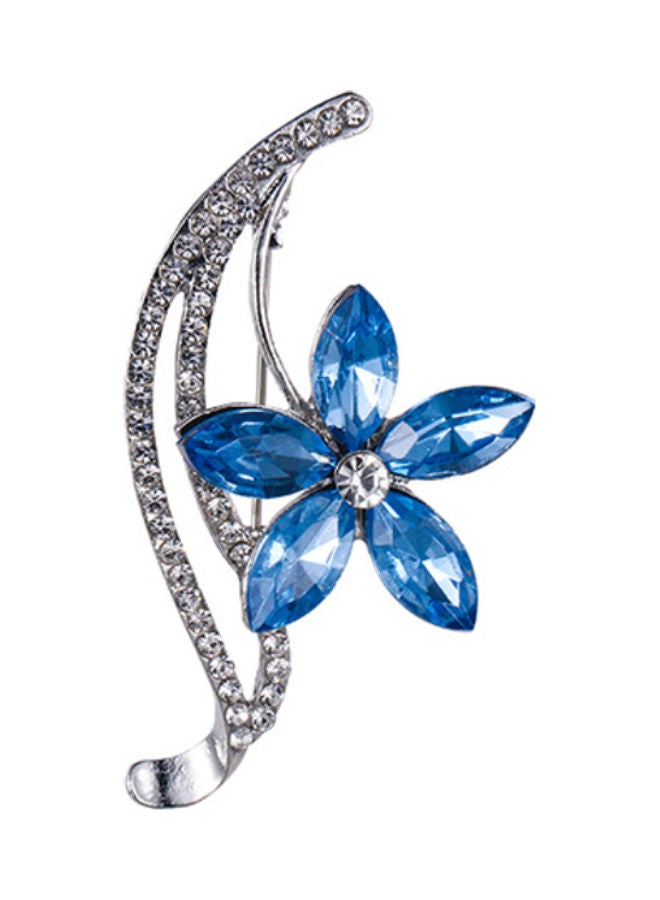 J.J Hand made Rhinestone Flower Shaped Exquisite Brooch - Image 1