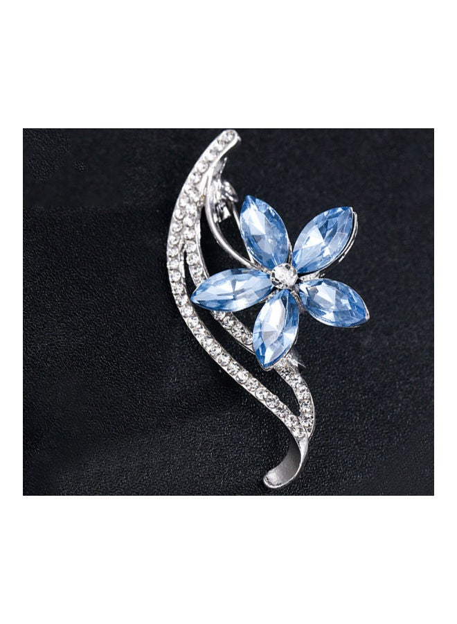J.J Hand made Rhinestone Flower Shaped Exquisite Brooch - Image 3