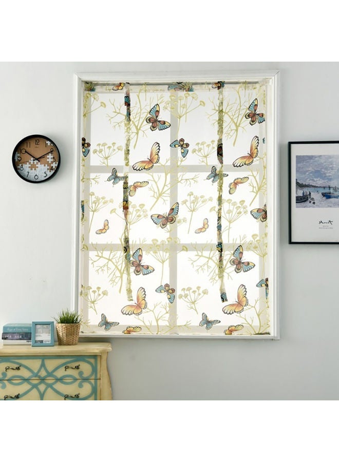 Butterfly Flower Sheer Window Curtain Multicolour - Image 1