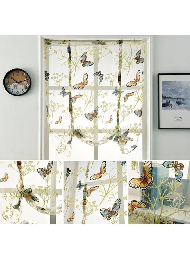 Butterfly Flower Sheer Window Curtain Multicolour - Image 2