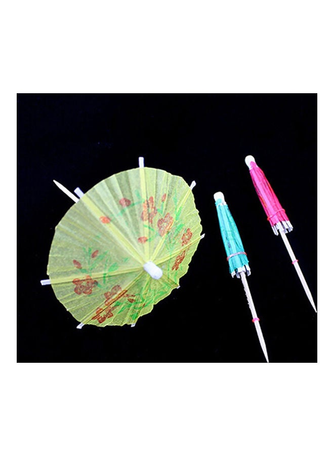 50-Piece Mini Umbrellas Parasol Snack Pick Set Multicolour - Image 5