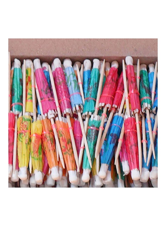 50-Piece Mini Umbrellas Parasol Snack Pick Set Multicolour - Image 1