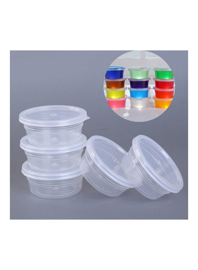 12-Piece Round Plastic Box Set with Lids Clear - Image 2