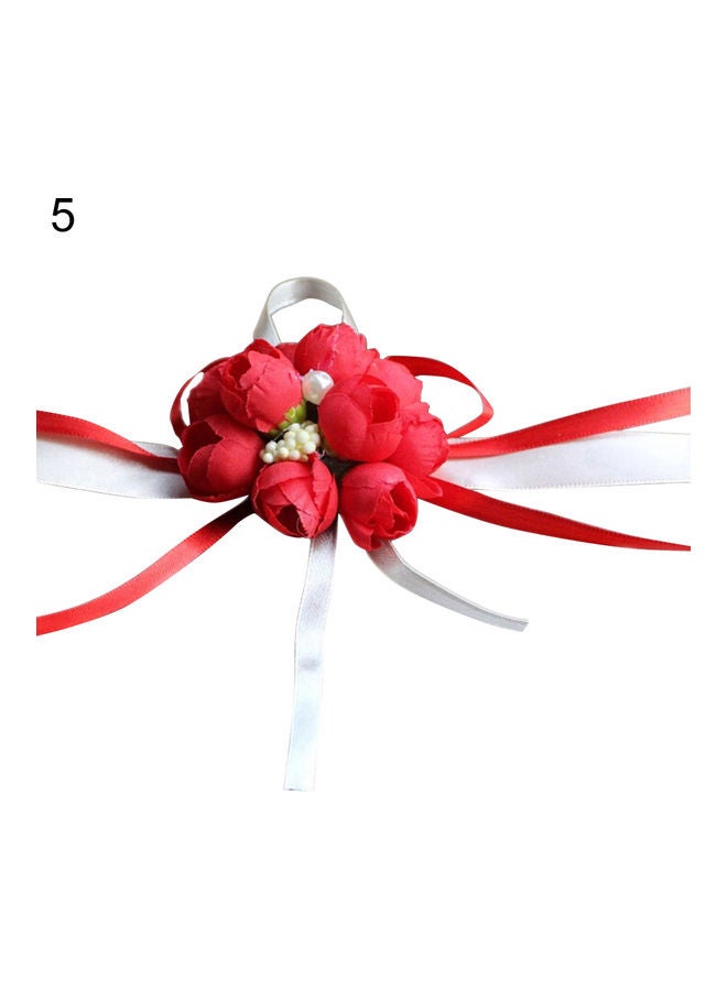 Flower Wrist Corsage Party Ribbon Bracelet  - Image 1
