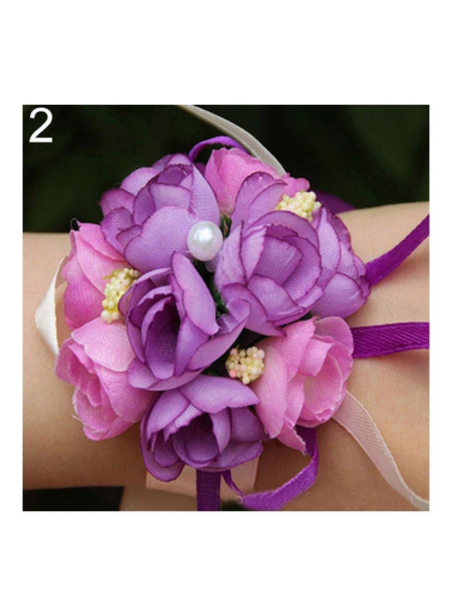 Flower Wrist Corsage Party Ribbon Bracelet  - Image 3