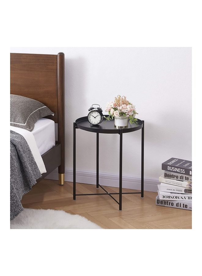 ZENHOME - Modern Anti-Rust And Waterproof Round Table Black 53x45x45cm - Image 1