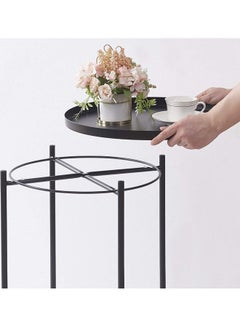 ZENHOME Modern Anti-Rust And Waterproof Round Table Black 53x45x45cm  - Image 3