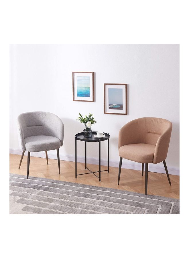 ZENHOME - Modern Anti-Rust And Waterproof Round Table Black 53x45x45cm - Image 1