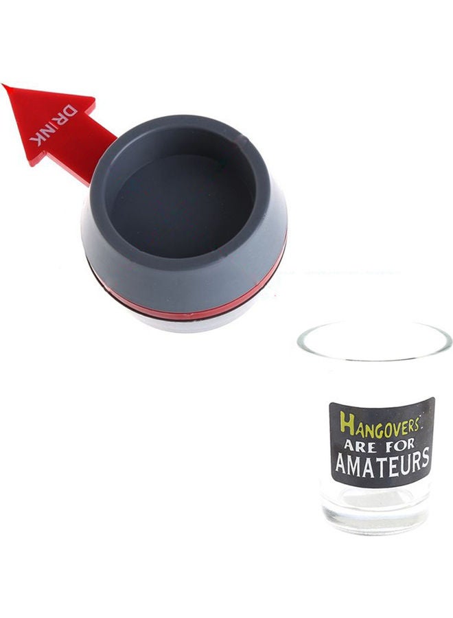 Drinking Glass Spinner Grey/Red  - Image 5