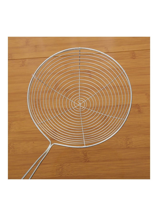 مصفاة للطعام المقلي مصنوعة من الستانلس ستيل ومُزودة بمقبض طويل فضي - Image 4