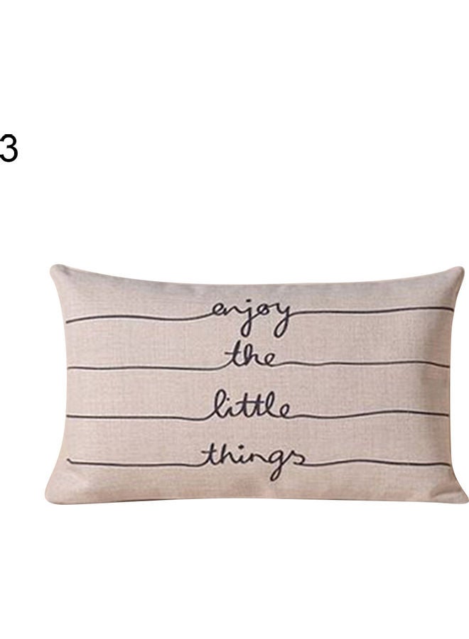 Printed Cushion Cover Beige/Black 