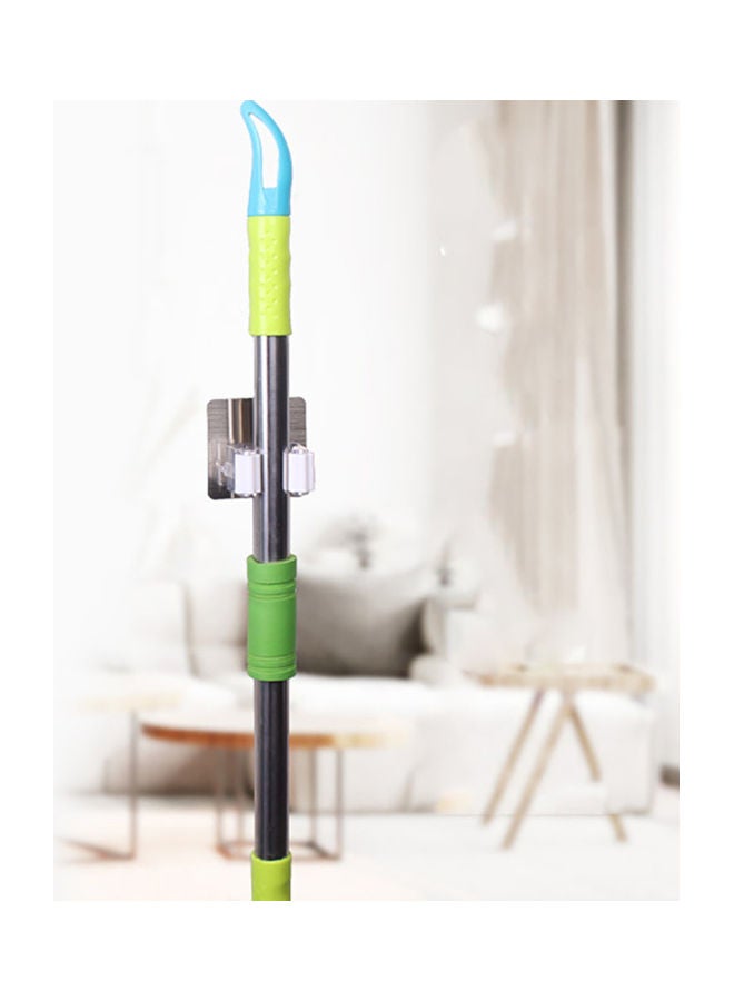 Wall Mounted Self Adhesive Broom Holder Silver  - Image 4