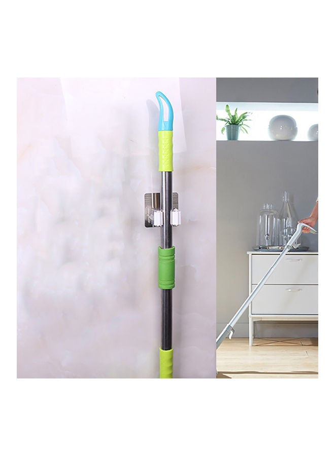 Wall Mounted Self Adhesive Broom Holder Silver  - Image 2