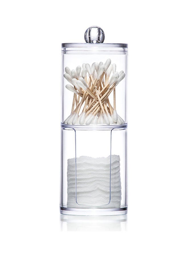 Generic Two-Layer Cotton Swab and Pad Storage Box Clear  - Image 1