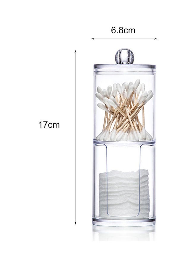Generic Two-Layer Cotton Swab and Pad Storage Box Clear  - Image 5