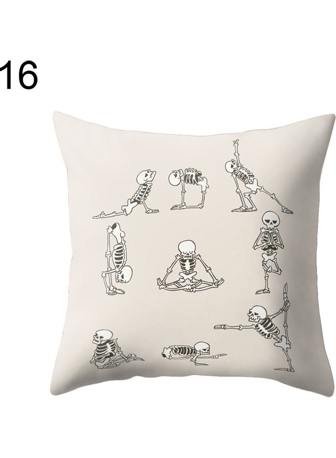 Skeletal Printed Cushion Cover Multicolour
