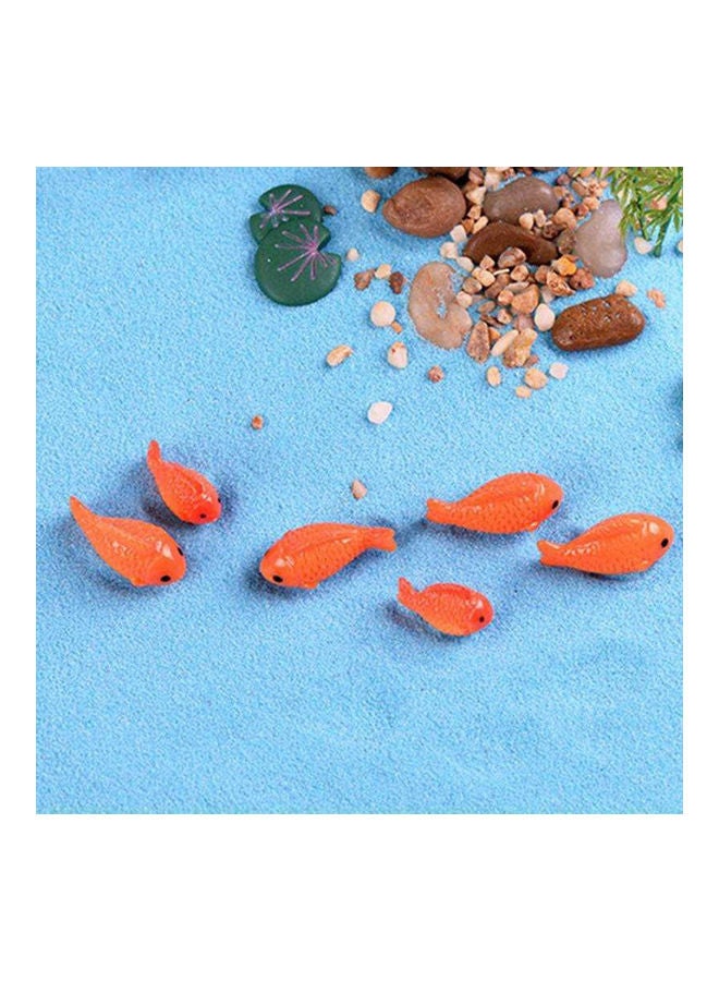 Generic Decorative Garden 10-Piece Fish With Fake Lotus Leaf And Flower Orange/Green/Pink  - Image 3