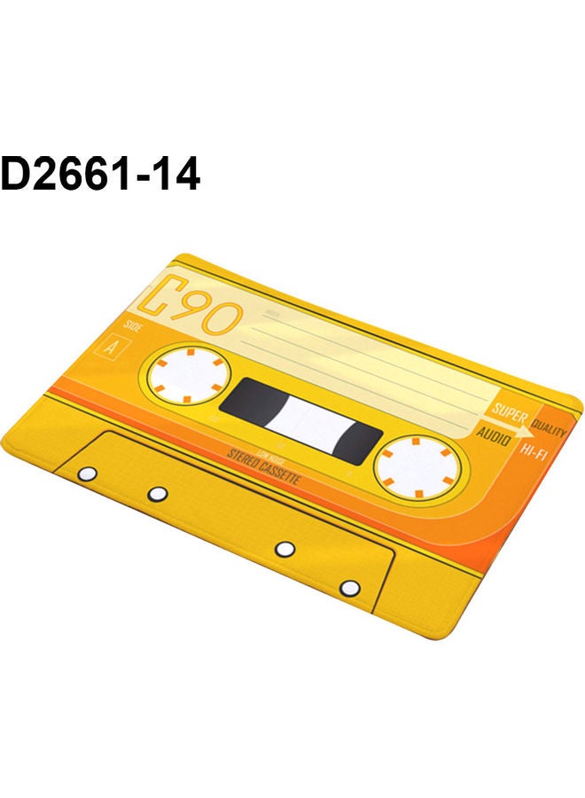 Classic Tape Flannel Non-slip Water Absorption Door Mat Orange 40x50x1.5cm - Image 1