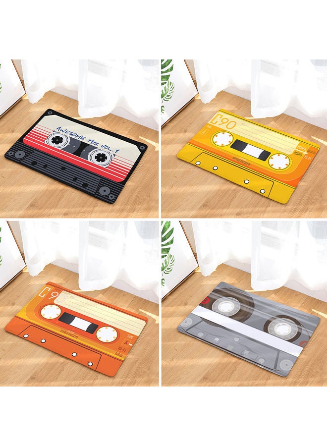 Classic Tape Flannel Non-slip Water Absorption Door Mat Orange 40x50x1.5cm - Image 2