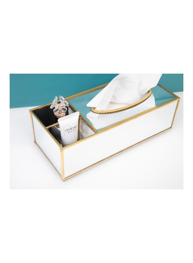 فاشون هوم Multi Functional Storage Mirror Tissue Box White 25.5 x 15.5 x 7cm - Image 3