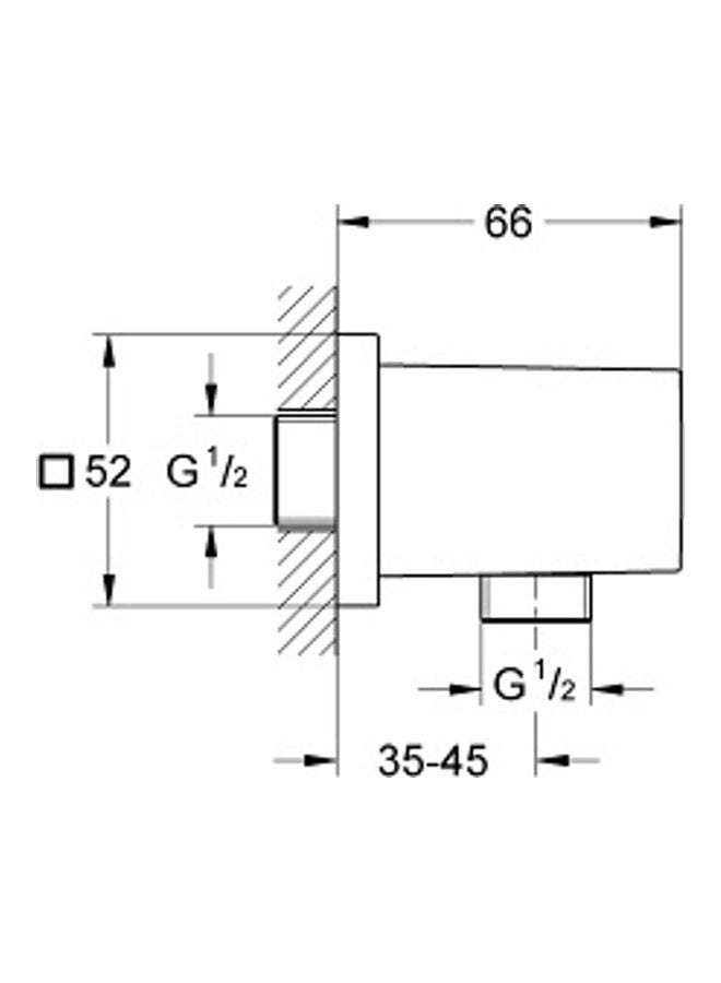 Grohe Euphoria Cube Shower Outlet Elbow Silver - Image 2