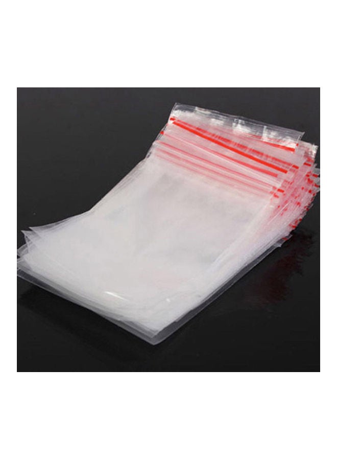 100-Piece Reclosable Zipped Lock Bags Clear