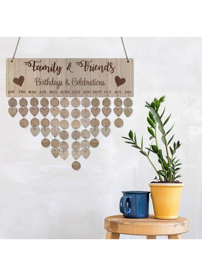 Family and Friend Birthday Celebration Decorative Reminder Planner Board Beige/Brown - Image 2