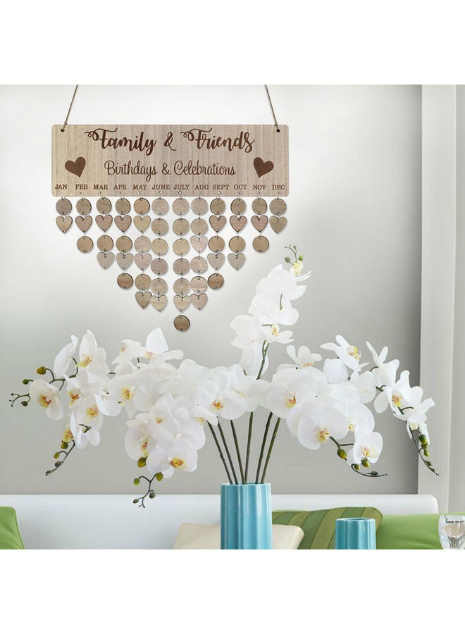 Family and Friend Birthday Celebration Decorative Reminder Planner Board Beige/Brown - Image 3