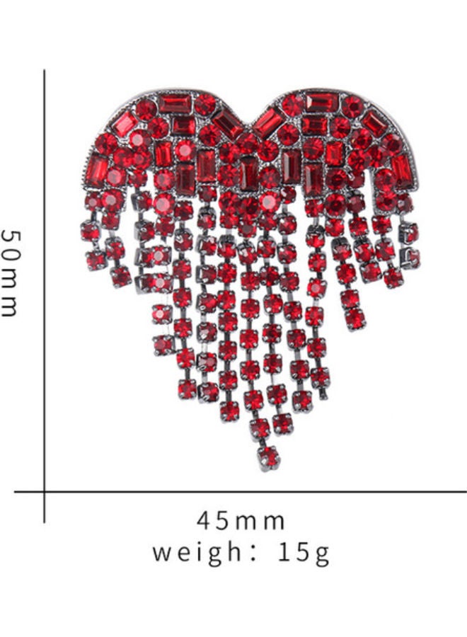 J.J Hand made Love Tassel Detail Brooch - Image 2