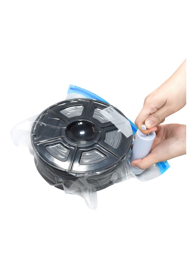 Aibecy 30-Piece 3D Printer Filament Compression Storage Bag with Manual Air Pump and Sealing Clip Transparent/White  - Image 5