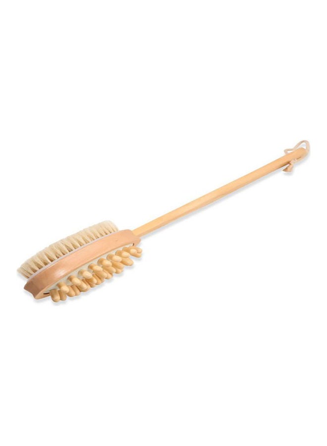 Double Sided Bath Body Brush Beige 43 x 9cm